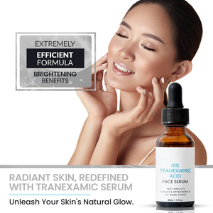 Suero facial para el cuidado de la piel de etiqueta privada 10% ácido hialurónico tranexámico blanqueamiento rápido resultados antienvejecimiento reduce la apariencia de manchas oscuras - Product Image 6