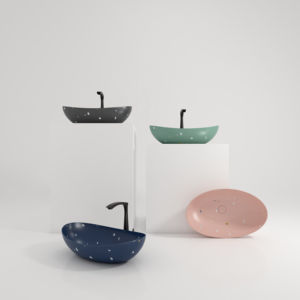 Lavabo de bain moderne et élégant <span class=keywords><strong>en</strong></span> forme de bateau ovale blanc au-dessus du comptoir pour la salle de bain - Product Image 1
