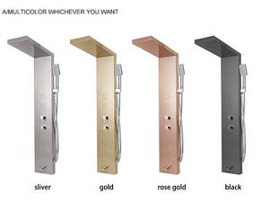 Système <span class=keywords><strong>de</strong></span> tour <span class=keywords><strong>de</strong></span> panneau <span class=keywords><strong>de</strong></span> <span class=keywords><strong>douche</strong></span> en or <span class=keywords><strong>de</strong></span> luxe en acier inoxydable 304 <span class=keywords><strong>Douche</strong></span> à effet pluie LED <span class=keywords><strong>Colonne</strong></span> <span class=keywords><strong>de</strong></span> <span class=keywords><strong>douche</strong></span> <span class=keywords><strong>thermostatique</strong></span> murale - Product Image 3