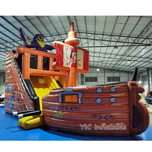 Grand bateau pirate gonflable multi-jeux pour enfants avec obstacles et toboggan pour la location <span class=keywords><strong>de</strong></span> fêtes et d'événements en plein air - Product Image 4