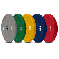 Plaques de poids en caoutchouc colorées pour haltères, usage commercial en salle de sport, entraînement standard, écologiques et portables, vente en gros