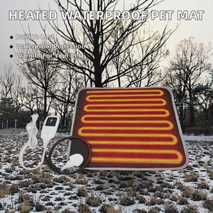 Elektrisch beheizte, einfarbige Thermomatte für Hunde & Katzen, moderner Stil, wasserdichtes PU-Material, quadratische Form, Haustierbett-Wärmer - Product Image 2