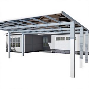 Cochera de Jardín para Exteriores, Impermeable, con Estructura de Aluminio y Techo de Policarbonato, Diseño Simple y Moderno, Fabricada en Foshan - Product Image 1
