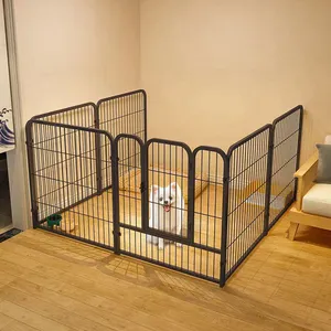 Corgi Teddy köpekler büyük köpek kafesi güvenli muhafaza güçlü Metal Pet Gates ve kalemler