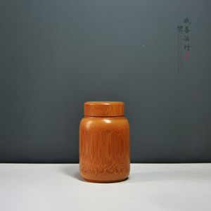 <b>Bamboo</b> Tea Canister Wooden Lid Storage <b>Container</b> For Tea Packaging Chongqing Origin Turning Carving Craft - Product Image 3