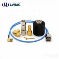 Adaptador de ángulo recto LWMC SMA macho a hembra, pasivo, sin montaje, 1.25:1, conector RF chapado en oro, cuerpo de acero inoxidable, hasta 18 GHz