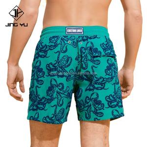 Tissu recyclé en polyester RPET imprimé floqué, extensible dans les quatre sens, certifié GRS, respectueux de l'environnement, short de sport pour homme recyclé - Product Image 2