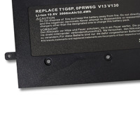 بطاريات مدمجة متوافقة مع أجهزة لابتوب ديل T1G6P V13 V130 0449TX V13Z و0PRW6G بجهد 11.1 فولت متوفرة في المخزون