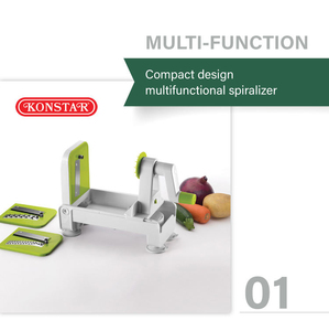 Spiraliseur multifonction 4 lames, polyvalent et compact, pliable, pour légumes, meilleur appareil à spaghetti et pâtes végétales pour un régime céréalier équilibré - Product Image 1