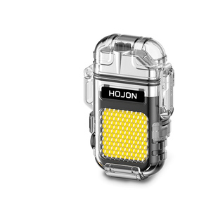 F33 Nuovo Accendino Elettrico USB Ricaricabile Luminoso con Doppio Arco al Plasma, Impermeabile per Campeggio e Sopravvivenza all'Aperto, Porta Sigarette - Product Image 2
