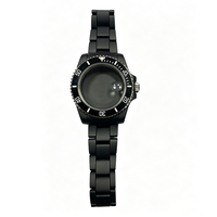 Kit de boîtier en céramique noire mate 40 mm, bracelet en céramique, lunette rotative, verre saphir, montre multifonction respirante 3135 2824