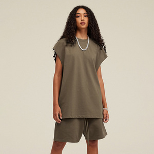 Completo Sportivo Senza Maniche Personalizzato da Uomo, Stile Casual Urbano, Top Sottile Tinta Unita, Canotta Due Pezzi, <span class=keywords><strong>Abbigliamento</strong></span> Maschile - Product Image 2