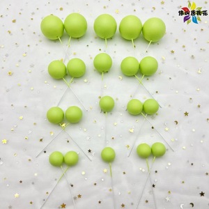 Toppers a sfera opaca nuove palline <span class=keywords><strong>di</strong></span> schiuma palline verdi finte per la decorazione della <span class=keywords><strong>torta</strong></span> happy birthday green topic 20 pz mix color