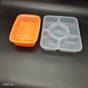 Contenedores de Alimentos Desechables de Plástico PP Negro <span class=keywords><strong>para</strong></span> Microondas, de 3 Compartimentos, Venta al Por Mayor del Fabricante - Product Image 3