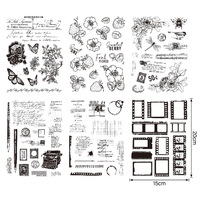 1 tampon en silicone transparent pour bullet journal, tampons décoratifs DIY de style rétro basique pour bullet journal