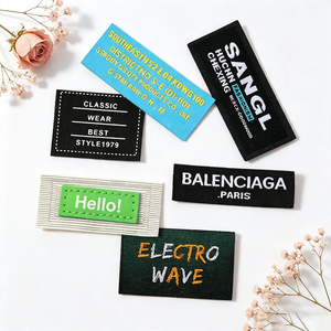OEM Custom Woven Garment <b>Labels</b> Fine Weaving Logo Fabric Tags Customized Brand <b>Name</b> And Care <b>Labels</b> For Fashion Wear Apparel - Product Image 4
