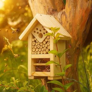 Naturholz Insekt Hotel Hinterhof Bienen haus & Schmetterling Lebensraum Shelter (DIY Build Kit) Bug Hotel Kit - Product Image 4