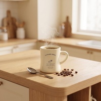 50 piezas MOQ, Taza de Cerámica Blanca Crema de 11 oz con Logotipo Personalizado, Tazas Minimalistas de Cerámica para el Hogar, Regalo, Taza para Café o Té, Venta al Por Mayor Directa de Fábrica