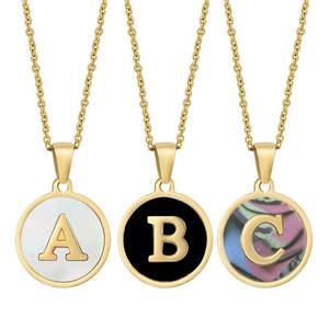 Vente en gros de colliers en acier inoxydable avec pendentif <span class=keywords><strong>lettre</strong></span> initiale A-Z plaqué or 18 carats, imperméables, pour femmes - Product Image 1