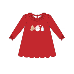 Vente en gros de vêtements de Noël rouges avec appliques du Père Noël pour enfants, garçons et filles, barboteuse d'hiver en coton tricoté pour bébés - Product Image 4