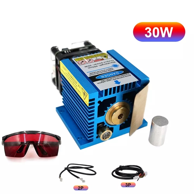 RUIST New 30W 51mm 450nm Blue Laser Module Fixed Focus  Engraving Machine Parts for Dog Tags Carving