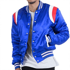 <b>Men</b> <b>white</b> satin varsity <b>jacket</b> red sleeve letterman shiny baseball outerwear <b>white</b> and red varsity <b>jacket</b> Pakistan - Product Image 1