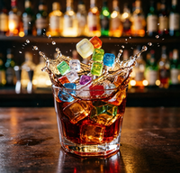 Cubes de glace réutilisables en plastique OME 2,5-4,5 cm, congélation rapide, réutilisables, qualité alimentaire, pour whisky et cocktails