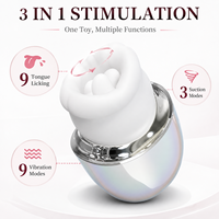 Vibrateur buccal 3 en 1 pour femmes, 9 modes de léchage de langue, 3 modes de succion, 9 modes de vibration, jouet pour adultes en silicone, OEM ODM