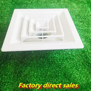 Прямые продажи с фабрики регулируемые квадратные 4-стороннее пластиковое потолочное решетчатое вентиляционное отверстие