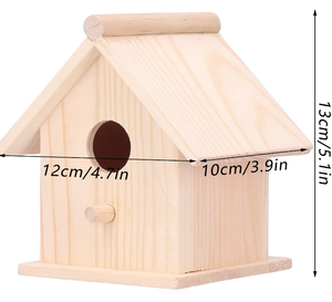 Custom non finito in legno per uccelli scatola mangiatoia per uccelli gabbia per dipingere struttura in legno naturale di pino per fringuelli e uccelli canori - Product Image 5