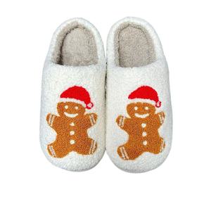 2023 adultos <span class=keywords><strong>casa</strong></span> cálida dormitorio familiar esponjoso peludo acogedor Reno pan de jengibre zapatillas de Navidad para Mujeres Hombres - Product Image 4