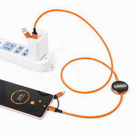 Câble de charge USB 4 en 1, charge rapide PD 60W, câble multi-données tressé, logo LED lumineux, cadeau promotionnel d'entreprise personnalisé