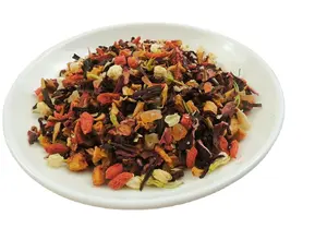 Chinese Detox Beauty Fruits tea Blended Strawberry Goji berry Jasmine Hibiscus Flowers In Loose Wholesale