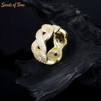 Bague Moissanite VVS Couleur D en Argent Sterling S925 Électroplaqué avec Sertissage de Pierre Personnalisé, Modèle Figure 8, Bijoux Hip Hop B2B de Luxe