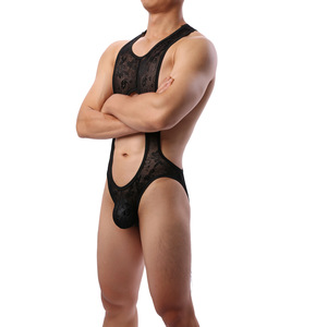 Sous-vêtements en dentelle, <span class=keywords><strong>lingerie</strong></span> sexy, <span class=keywords><strong>body</strong></span> sculptant pour <span class=keywords><strong>homme</strong></span>, combinaison noire - Product Image 6
