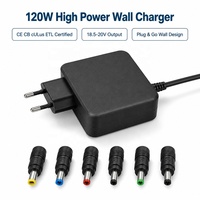 Pengisi Daya Dinding Notebook Universal Teknologi GAN 120W Berkualitas Tinggi dengan Colokan EU/US/AU/UK untuk Dell/HP/Lenovo Dll.