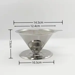 Umwelt freundlicher Pour Over Mesh Ultra feiner Trichter Filt Wieder verwendbarer rostfreier Kaffeefilter-Tropfer