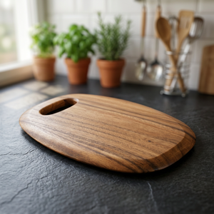 Tabla de Cortar Rectangular de Madera Multifuncional, Bandeja para Servir con Asa, Ecológica, Ligera, Duradera, Apta para Lavavajillas, 1.5 cm - Product Image 1