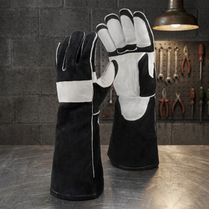 Gants de soudage en cuir de vachette pleine fleur renforcés, ignifuges, résistants, pour la construction et la lutte contre les incendies, sans latex - Product Image 4