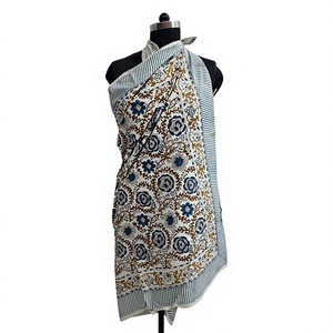 Tropical floral cotton <b>sarong</b> lightweight beach wrap swimsuit cover up breathable resort wear shawl summer pareo vacation cloths - Product Image 1