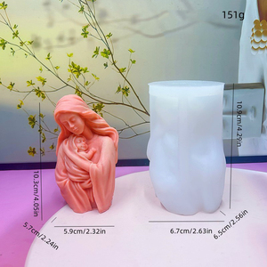 TrendingMary Fabricación <span class=keywords><strong>de</strong></span> jabón <span class=keywords><strong>de</strong></span> <span class=keywords><strong>silicona</strong></span> Artesanía Cera <span class=keywords><strong>de</strong></span> soja Virgen María Vela Molde Virgen e hijo 3D Logotipo personalizado <span class=keywords><strong>Moldes</strong></span> Herramientas <span class=keywords><strong>para</strong></span> pasteles Flexible - Product Image 2