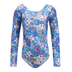 Leotardos artísticos personalizados brillantes de poliéster Spandex tela <span class=keywords><strong>gimnasia</strong></span> niñas entrenamiento Ropa de baile de manga larga competición infantil - Product Image 5