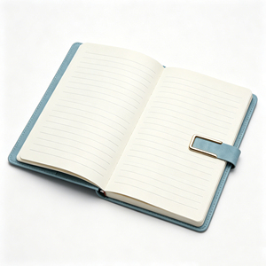 Agenda con Tapa Dura de Imitación de Cuero Azul Claro con Cierre de Metal - Product Image 6