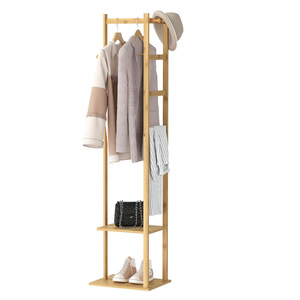 Bamboo Wood Coat <b>Rack</b> Floor Standing <b>Clothes</b> Hanger Bedroom Home Use Simple Indoor Clothing Organizer 5KG 10KG 20KG Capacity - Product Image 3