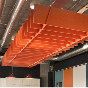 Chine mur insonorisant <span class=keywords><strong>silencieux</strong></span> panneaux de plafond prix Studio bureau insonorisé carré Pet Polyester Fiber panneau acoustique Pet - Product Image 3