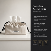 Pochette en satin imitation acétate avec logo personnalisé, texture mate élégante, sac cadeau à cordon, toucher doux, emballage de rangement pour produits de beauté