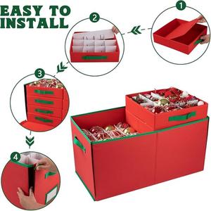 Caja <span class=keywords><strong>de</strong></span> Almacenamiento <span class=keywords><strong>para</strong></span> Adornos Navideños con Divisores, Organizador <span class=keywords><strong>de</strong></span> Bolas <span class=keywords><strong>de</strong></span> Navidad <span class=keywords><strong>de</strong></span> Gran Capacidad <span class=keywords><strong>para</strong></span> Guardar Decoraciones Navideñas - Product Image 2
