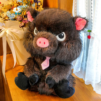 Peluche cochon sauvage mignonne, jouet en peluche doux et duveteux, poupée animal en peluche, museau rose, polyester, 31-50cm, pour la vente en gros, les magasins de cadeaux, les importateurs