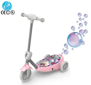 Patinete eléctrico de doble Motor con función de burbuja para niños, vehículo de juguete de 3 ruedas con certificado CE, barato, batería de plomo ácido de 6V