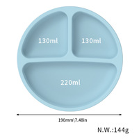Meilleure vente Assiettes en silicone de qualité alimentaire pour bébés et tout-petits Design divisé Assiette à dîner en silicone sans BPA pour les tout-petits